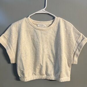 Elodie Cream Speckled Short Sleeve Tee